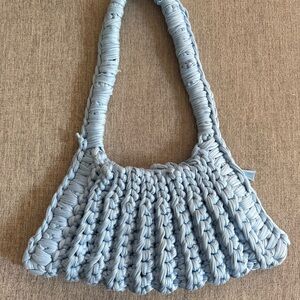 Handcrafted Crocheted Dusk Bag Baby Blue